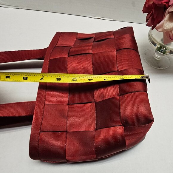 Harveys Seatbelt Dark Red Woven Small Tote Vintage Y2K Purse Shoulder Bag - Picture 12 of 14